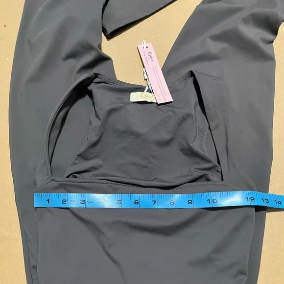 QINSEN Jumpsuit Sleeveless  Square Neck Stretch Flare Leggings Romper Inseam 30 - Picture 6 of 8